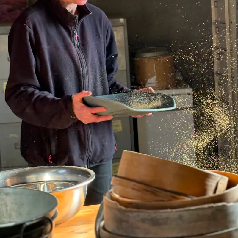 Vannage des graines pour séparer les graines des débris